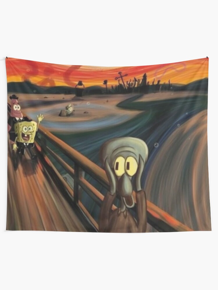 The Scream By Edvard Munch Spongebob Parody Tapestry By Luna7 Redbubble