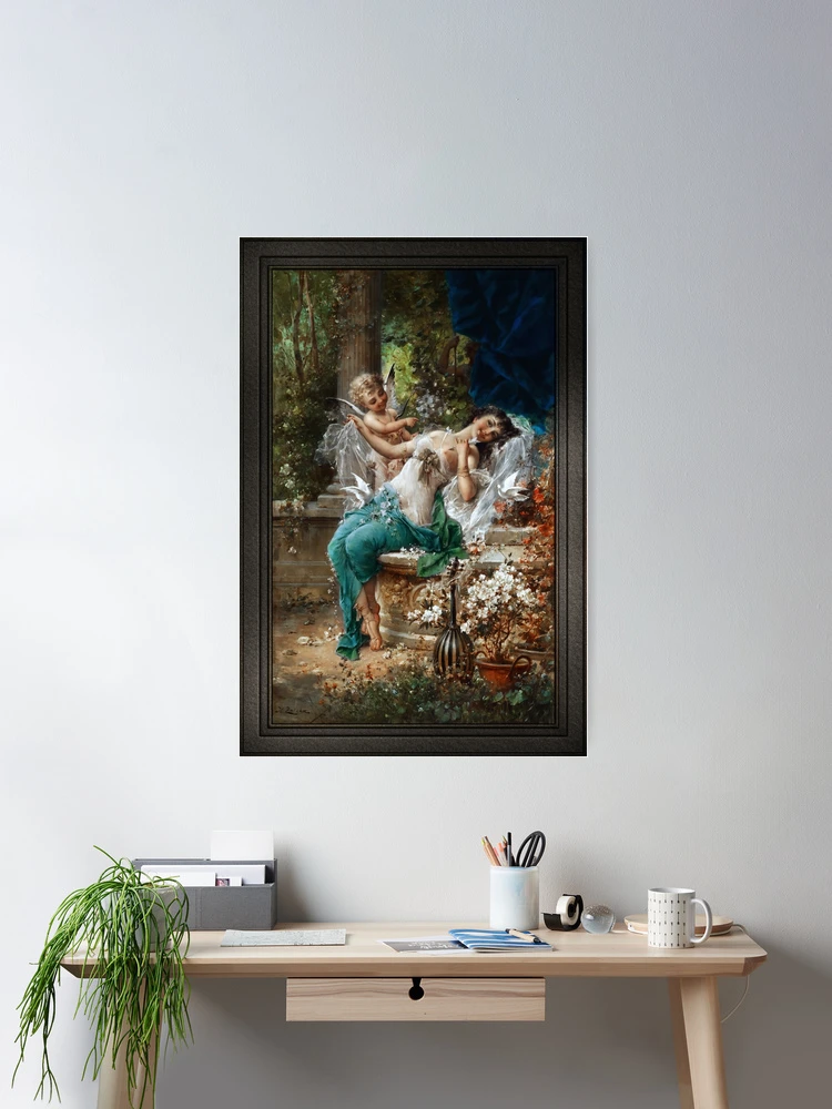Allegory Of Spring by Hans Zatzka - Beauty and the God of Love 2 Allegory Of Spring by Hans Zatzka Old Masters Reproduction Room Decor Poster Art Print