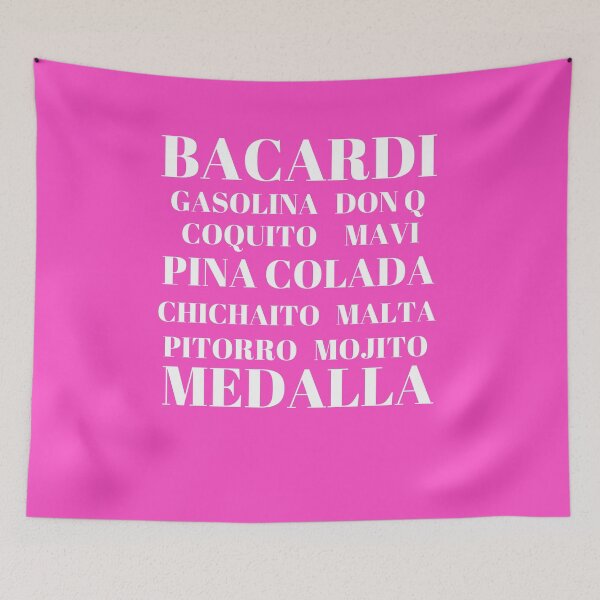Item preview, Popular Drinks in Puerto Rico White on Pink designed and sold by Cynt Kelly-West.