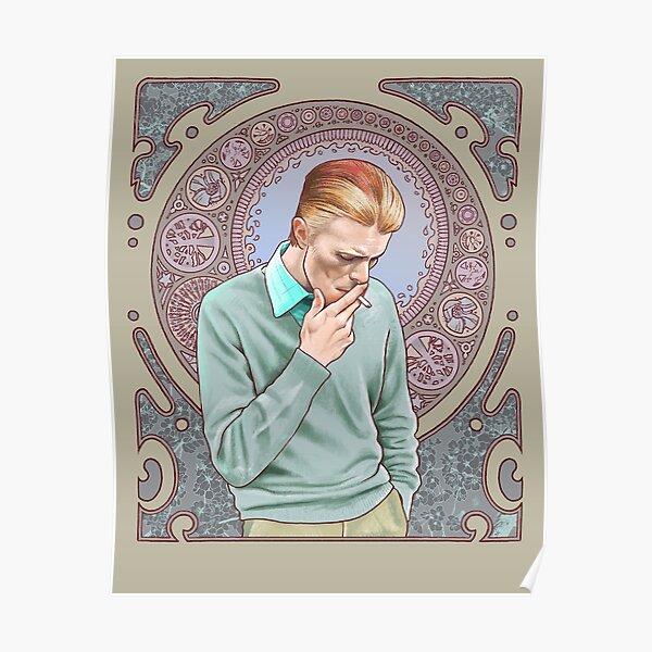 David Bowie in Mucha Poster