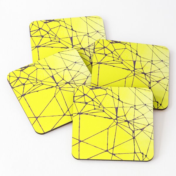 Item preview, Spider web design on a neon yellow background designed and sold by Carré Comme Orange.