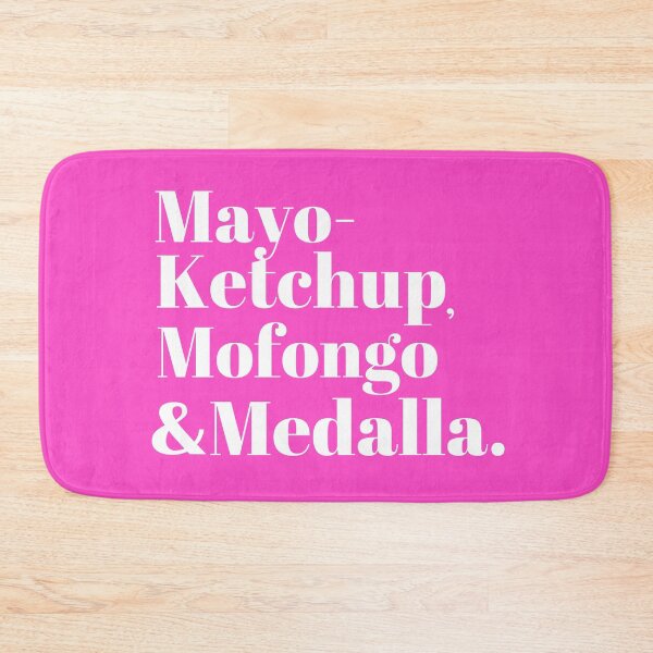 Item preview, Mayo-KetchupMofongoMedalla  - White on Pink designed and sold by Cynt Kelly-West.