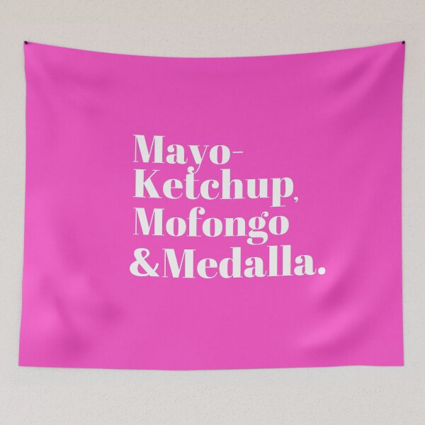 Item preview, Mayo-KetchupMofongoMedalla  - White on Pink designed and sold by Cynt Kelly-West.