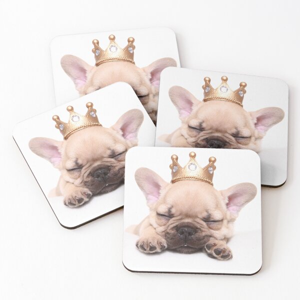 Item preview, French bulldog sleeping puppy with crown designed and sold by JeanettesPets.