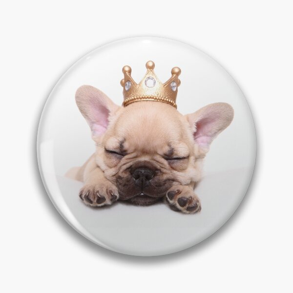 Item preview, French bulldog sleeping puppy with crown designed and sold by JeanettesPets.