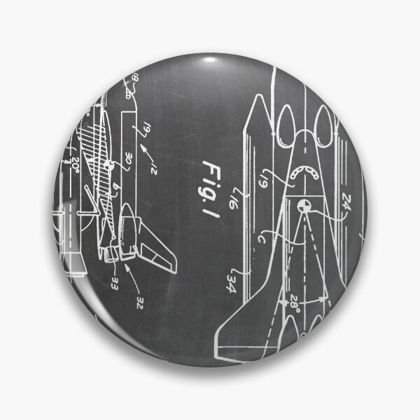Aperçu de l'œuvre Art de brevet d'invention de navette spatiale de la NASA, tableau noir créée et vendue par Stephen Chambers / The Pop Art Factory.