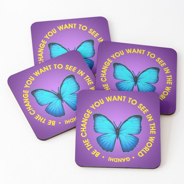 Item preview, Be the Change Gandhi Quote designed and sold by Ginny Gaura.