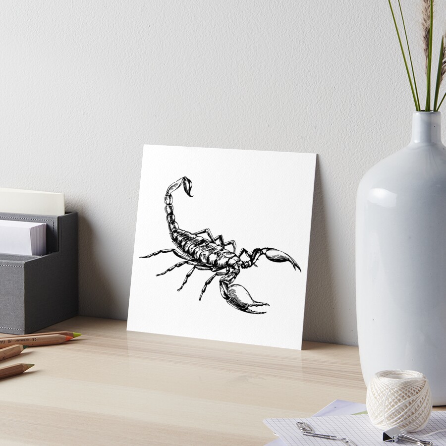 絵画+タペストリー Scorpion Western Zodiac - Golden Scorpio - The Scorpion on Black