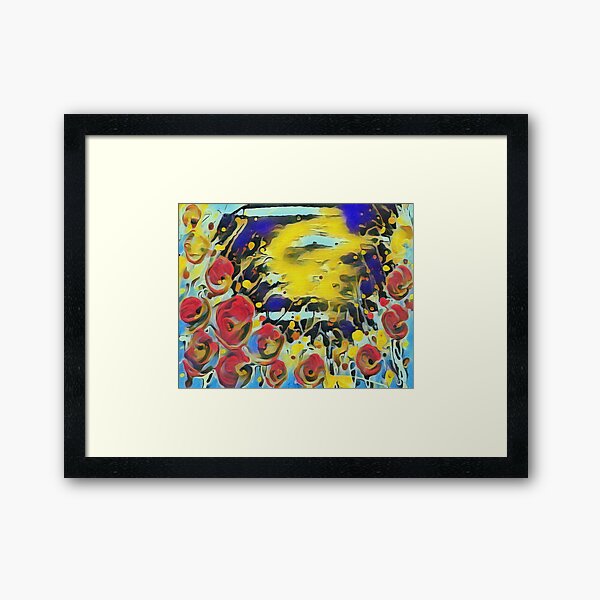 Poppy Garden 19 designed & created by (c) Janet Watson Art Framed Art Print