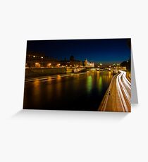 River Seine at night Greeting Card