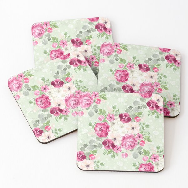 Item preview, RED ROSES WATERCOLOUR designed and sold by Ivy & Foxglove Designs.