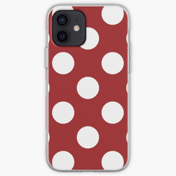 Polka Dots Large Pattern White and Red iPhone Soft Case