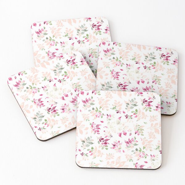 Item preview, LEAF WATERMARK RED GREEN AND PEACH designed and sold by Ivy & Foxglove Designs.