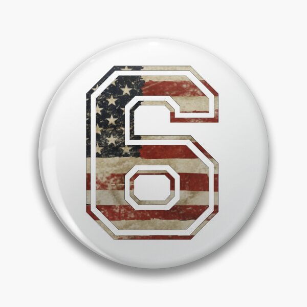 Item preview, Team Sports Uniform Number #6 - Rustic American Flag designed and sold by RiplMedia.