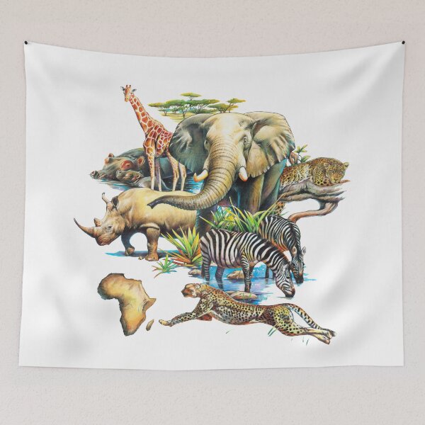 Item preview, African Animal Collage designed and sold by Salmoneggs.