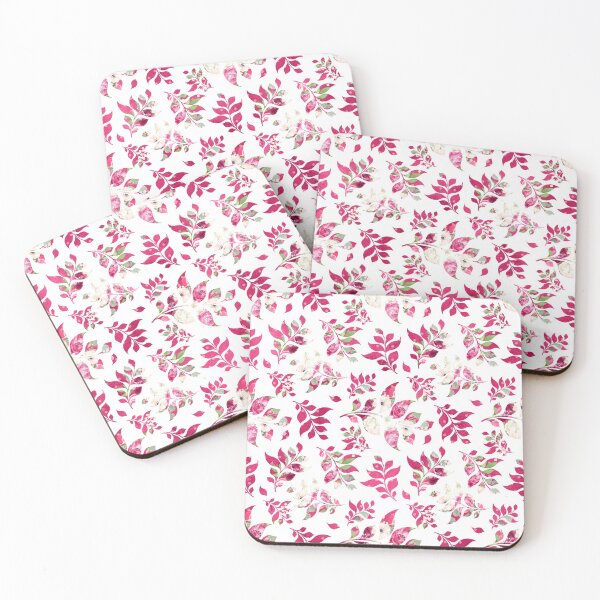 Item preview, RED AND WHITE LEAF WATERMARK designed and sold by Ivy & Foxglove Designs.