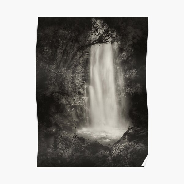Water Veil Monochrome Poster