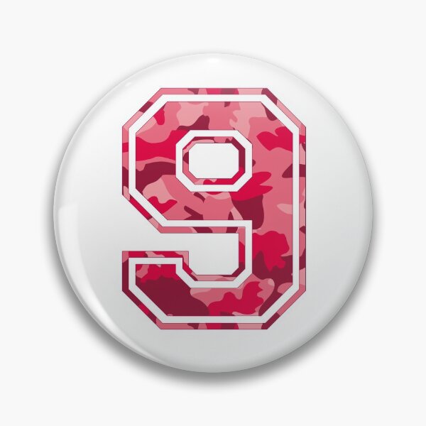 Item preview, Team Sports Uniform Number #9 - Pink Camouflage designed and sold by RiplMedia.