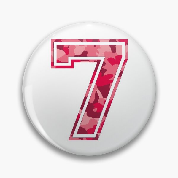 Item preview, Team Sports Uniform Number #7 - Pink Camouflage designed and sold by RiplMedia.