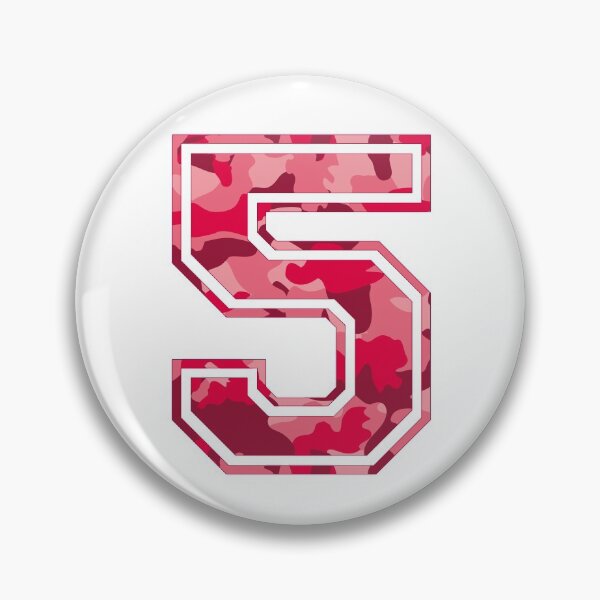 Item preview, Team Sports Uniform Number #5 - Pink Camouflage designed and sold by RiplMedia.