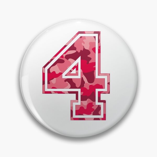 Item preview, Team Sports Uniform Number #4 - Pink Camouflage designed and sold by RiplMedia.
