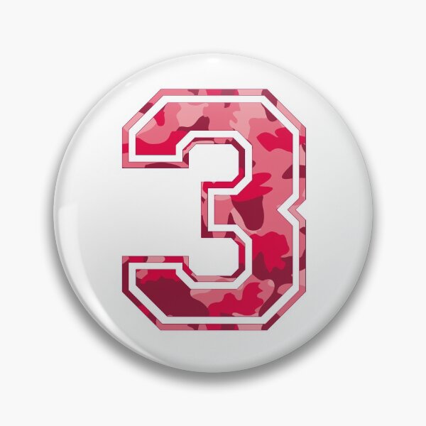 Item preview, Team Sports Uniform Number #3 - Pink Camouflage designed and sold by RiplMedia.