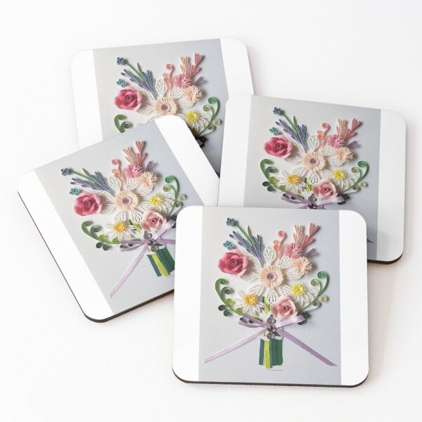 Item preview, Printed Paper Quilling Art.  flower bouquet card.Any Occasion. Anniversary. Birthday. Wedding. Mother's day gift. Love card designed and sold by Sweetpaperdesignsol Hyunah Yi.