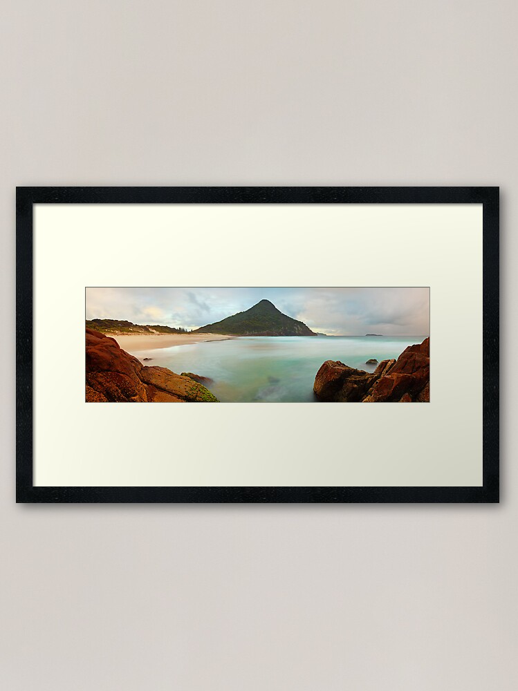 Alternate view of Zenith Beach, Shoal Bay, New South Wales, Australia Framed Art Print