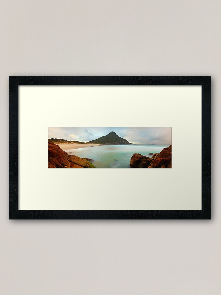 Alternate view of Zenith Beach, Shoal Bay, New South Wales, Australia Framed Art Print