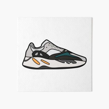 Caligrafía envío Ascensor Lámina rígida «Adidas Yeezy Boost 700 Wave Runner Ilustración» de  cobyc10916 | Redbubble