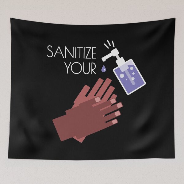Item preview, Sanitize Your Hands! Wash your hands or use hand sanitizer. Dark skin tone version. designed and sold by GiorgioN.
