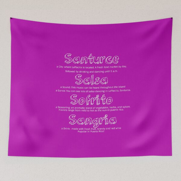 Item preview, SanturceSalsa  - White on Purple designed and sold by Cynt Kelly-West.