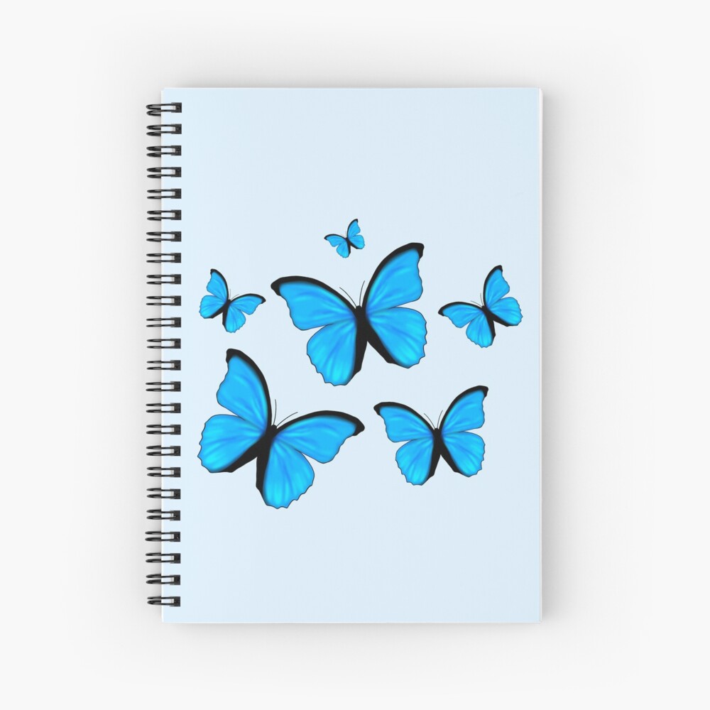 Cuaderno de espiral «mariposas azules» de eviepm | Redbubble