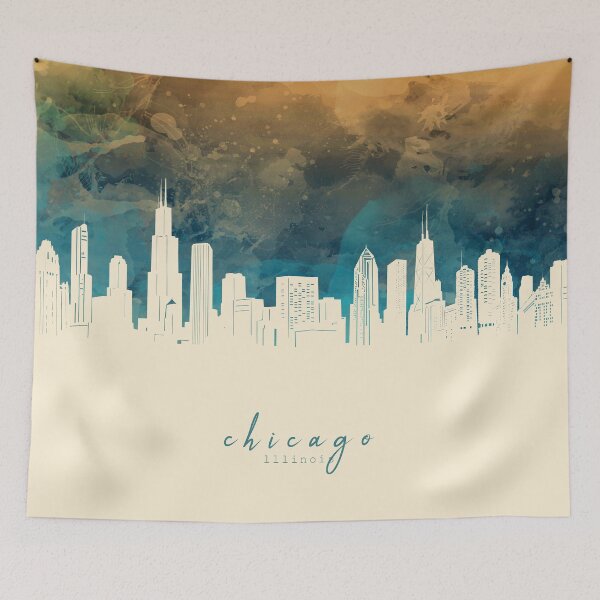 Item preview, chicago skyline designed and sold by BekimART2.