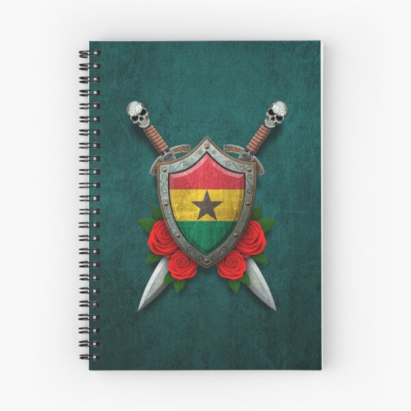 Item preview, Ghana Flag on a Worn Shield and Crossed Swords designed and sold by JeffBartels.