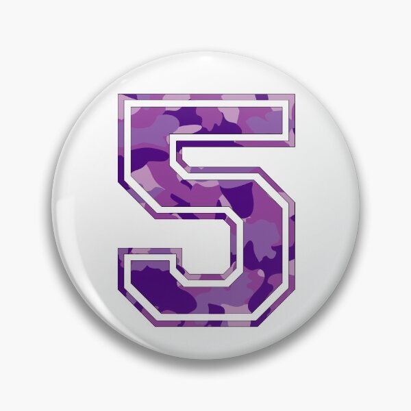 Item preview, Team Sports Uniform Number #5 - Purple Camouflage designed and sold by RiplMedia.