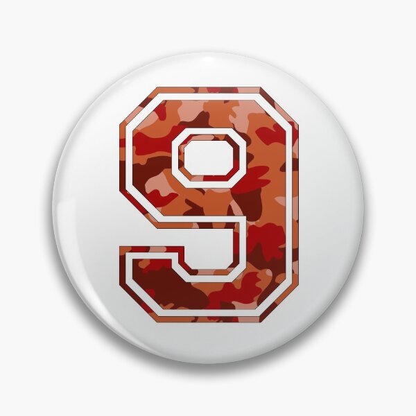 Item preview, Team Sports Uniform Number #9 - Orange Camouflage designed and sold by RiplMedia.