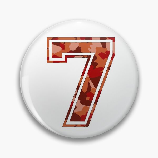 Item preview, Team Sports Uniform Number #7 - Orange Camouflage designed and sold by RiplMedia.