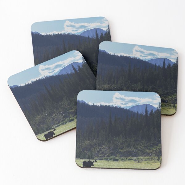 Item preview, Moose in field with mountains designed and sold by jmscyclist.