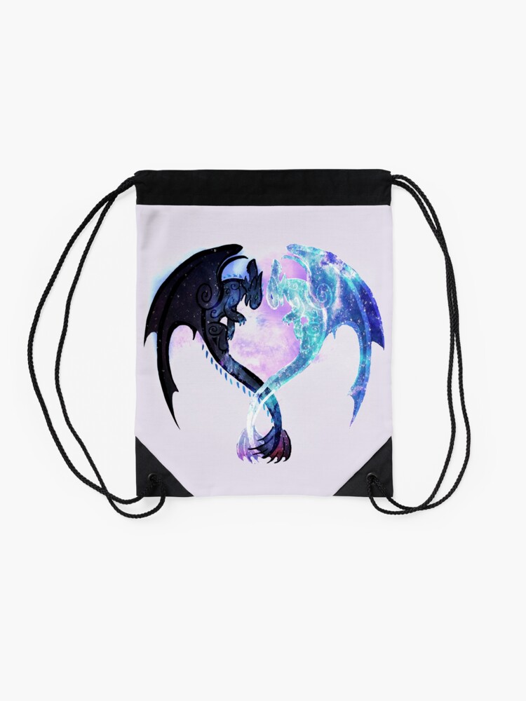 Alternate view of Dragon Heart Toothless and Light Fury Drawstring Bag