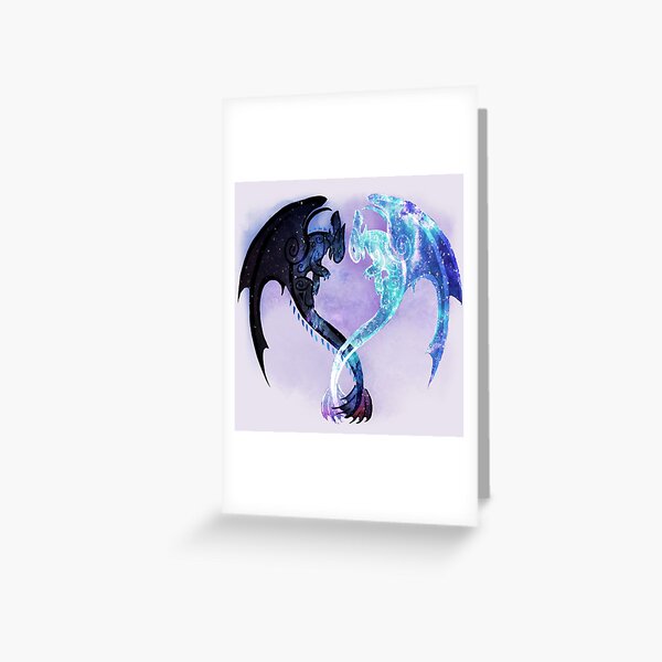 Vista previa del artículo con la obra «Corazón de Dragón Desdentado y Furia Luminosa», diseñado y vendido por Unicornarama.