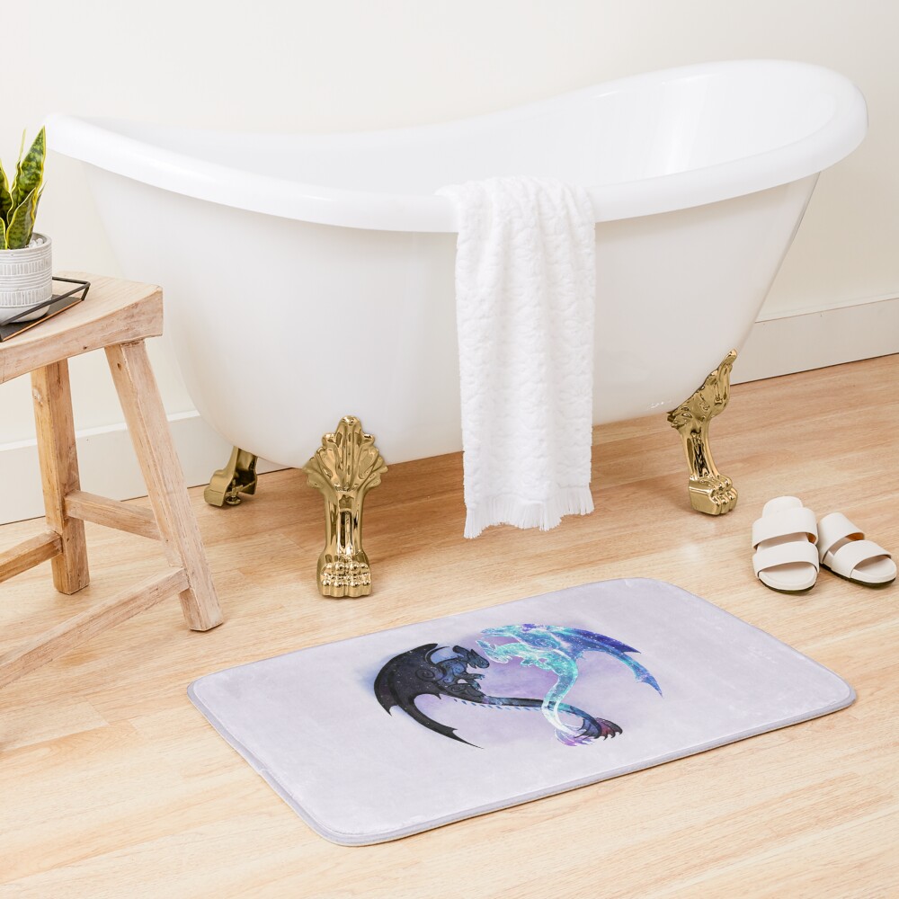 Disover Dragon Heart Toothless and Light Fury | Bath Mat