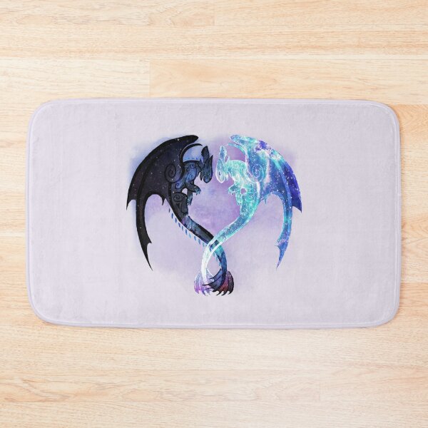 Disover Dragon Heart Toothless and Light Fury | Bath Mat