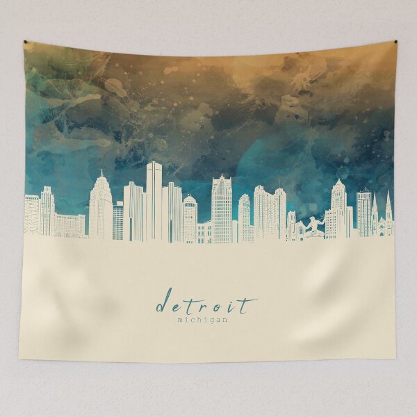 Item preview, detroit skyline designed and sold by BekimART2.