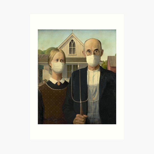 American Gothic Coronavirus Art Print