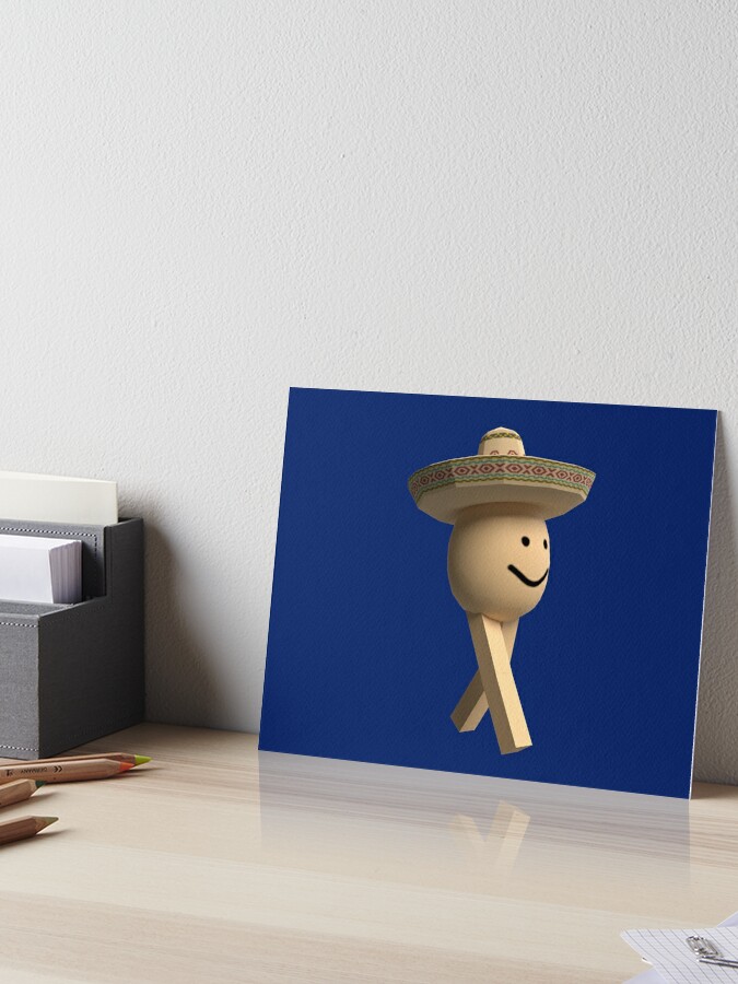 Roblox Poco Loco Egg With Legs Meme Art Board Print By Smoothnoob Redbubble - paper bag hat roblox