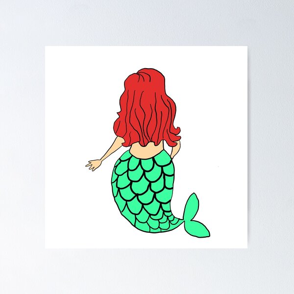 Little Mermaid Green Redhead Poster