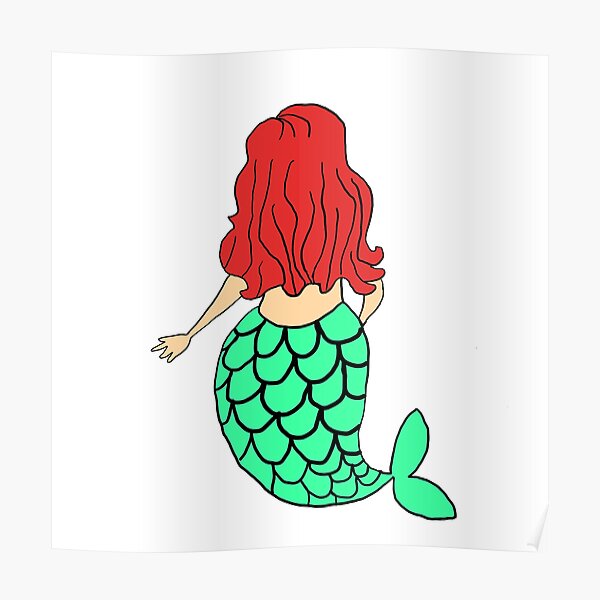 Little Mermaid Green Redhead Poster