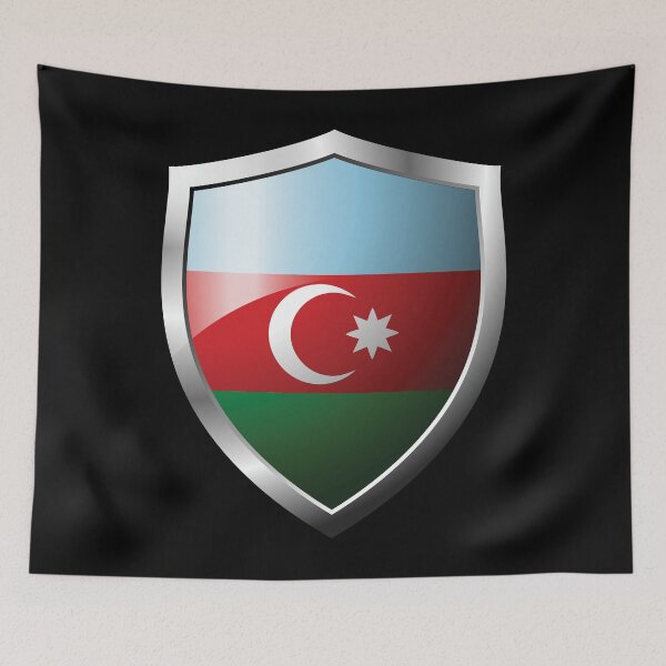 Item preview, Strong Azerbaijan Flag Shield Country designed and sold by HelloFromAja.