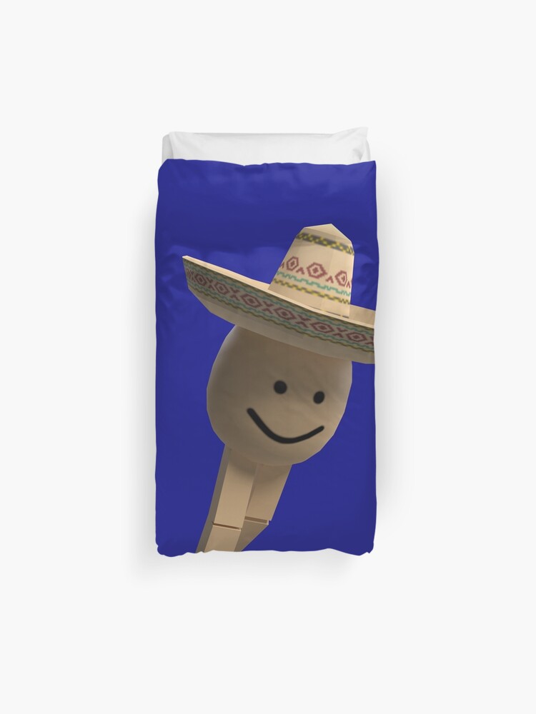 Roblox Funny Poco Loco Egg With Legs Meme Duvet Cover By Smoothnoob Redbubble - roblox hat straw